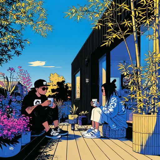 Neighbors talking on a deck in a tiny home community